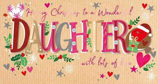 Christmas Card - Daughter - A Wonderful Christmas
