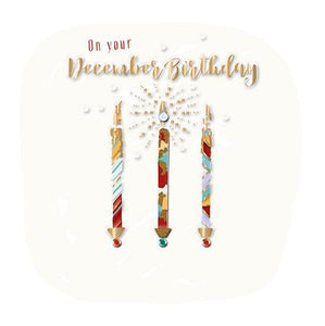 Christmas Card - December Birthday - December Birthday Candles