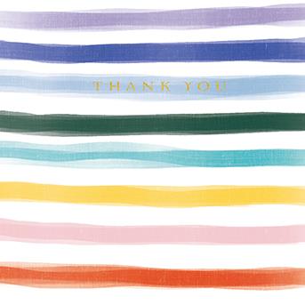 Thank You Card - Rainbow Stripes