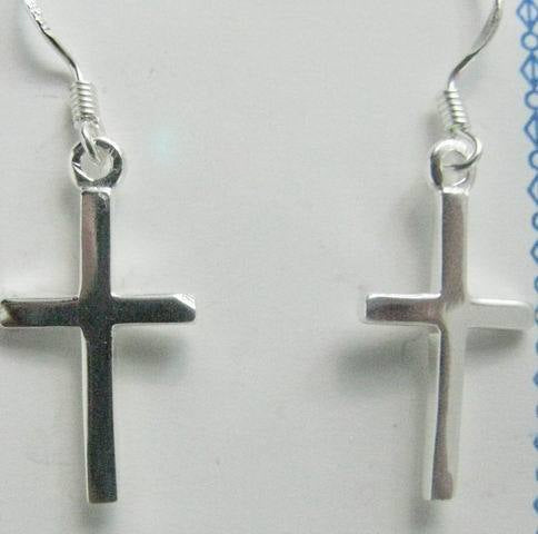 Jewellery - 925 Silver Cross Drop Earrings