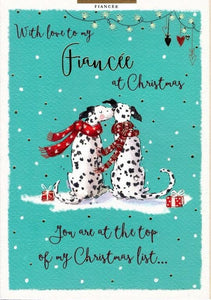 Christmas Card - Fiancée - Totally Dotty About You