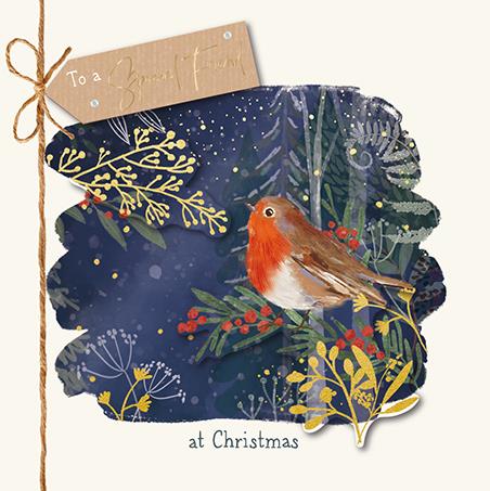 Christmas Card - Special Friend - Festive Robin
