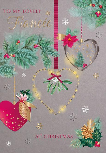 Christmas Card - Fiancée - Mistletoe Wishes