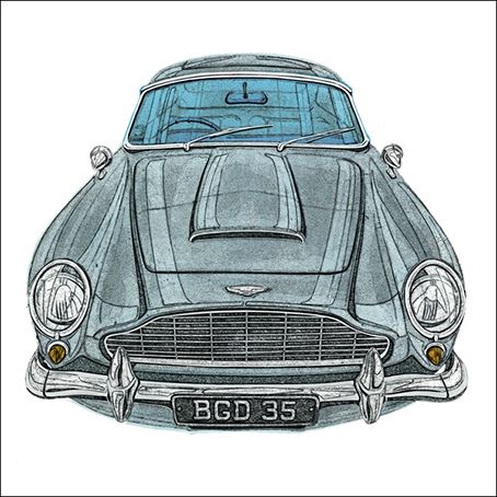 The Great British Card Company Blank Card - Aston Martin DB5