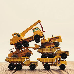 Birthday Card - Yellow Tractor Pile
