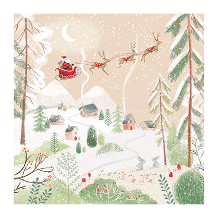 Charity Christmas Cards - Pack of 8 - Santa in the Sky