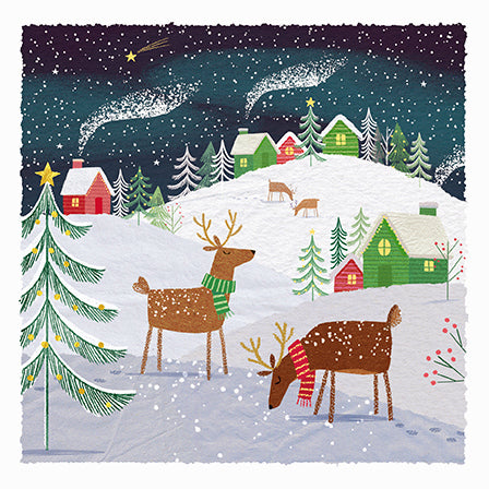 Charity Christmas Cards - Pack of 8 - Grazing Reindeer