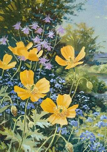 The Great British Card Company Blank Card - Welsh Poppies