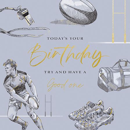 Birthday Card - Rugby