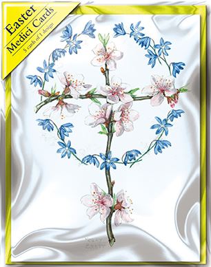 Easter Cards - Pack of 5  -  Blossom Cross From The Great British Card Company, Easter Cards in France, Cartes de Paques en France, English Cards in France