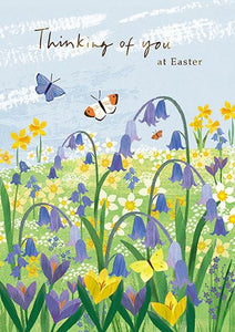 The Great British Card Company Easter Card - Blue Bells and Butterflies