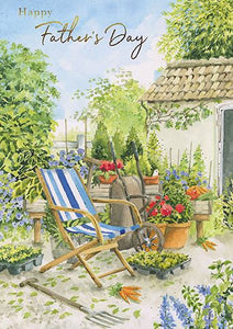 Father's Day Card - Garden Scene With Chair & Shed