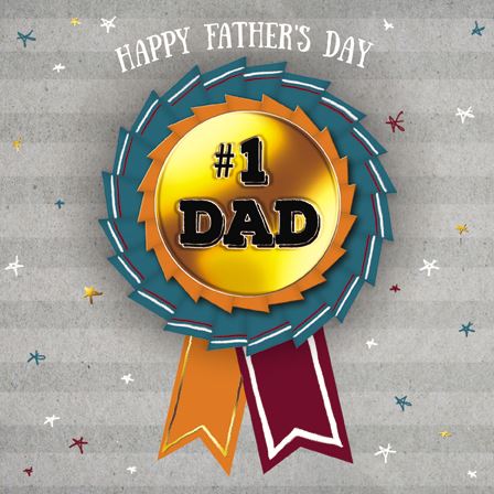 Father's Day Card - #1 Dad Rosette