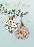 Christmas Cards - 8 Luxury Cards - Woodland Baubles