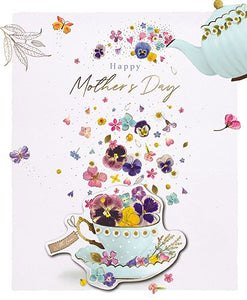 Mother's Day Card - Teapot and Teacup from The Great British Card Company,  Mother's day cards in France, Cartes de voeux Fete des Meres, English cards in France