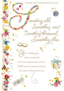 Wedding Card - Rings & Garter
