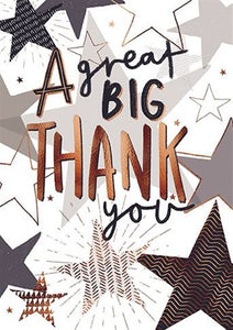 Thank You Card - Typographic With Stars