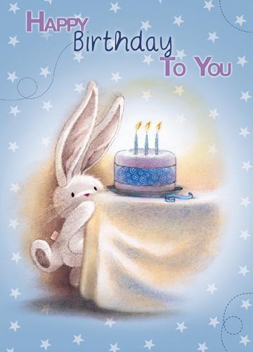 Children's Birthday Card - Bunni & Cake