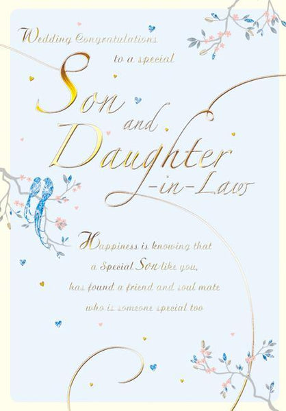 Wedding Card - Son and Daughter-in-Law - Blue Doves