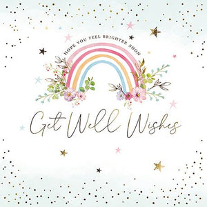Get Well Soon Card - Floral Rainbow