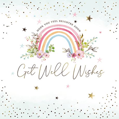 Get Well Soon Card - Floral Rainbow