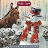 Christmas Cards - 10 Christmas Cards in Wallet Pack - Festive Friends / Christmas Friends