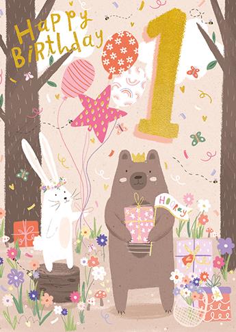 Age 1 - 1st Birthday - Woodland Birthday