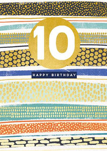 Age 10 - 10th Birthday - Blue Stripe