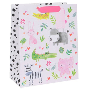 Gift Bag - Large - New Baby Animals Pink