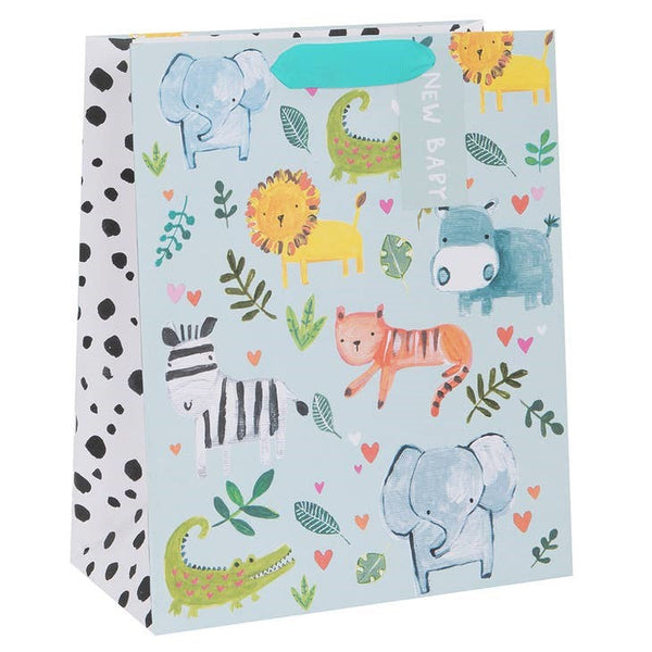 Gift Bag - Large - New Baby Animals Blue