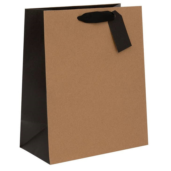Gift Bag - Large - Ribbed Kraft/Black