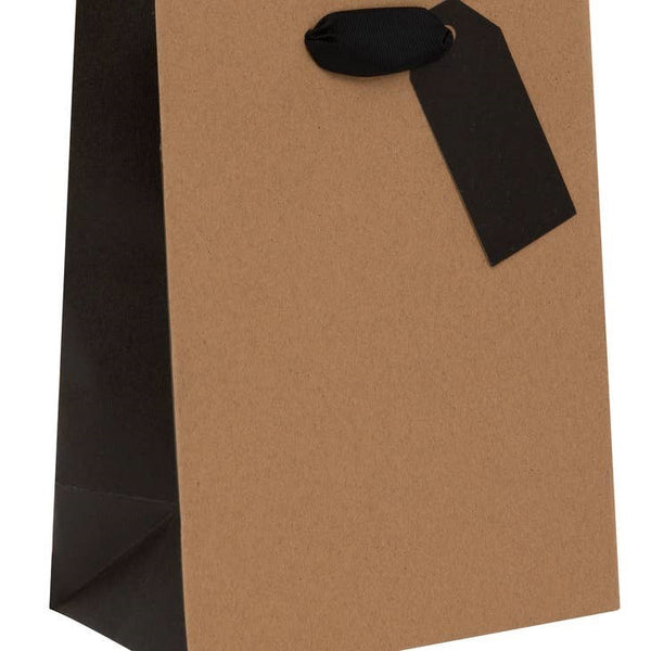Gift Bag - Medium - Ribbed Kraft/Black
