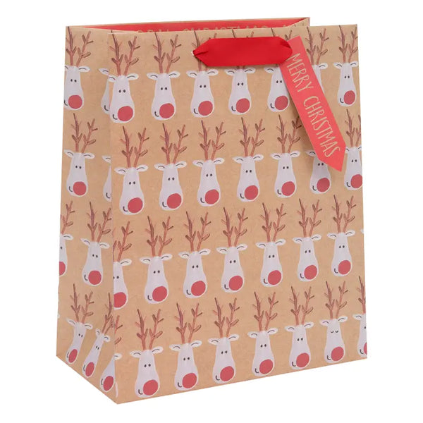 Christmas Bags - Large Reindeer Selfie