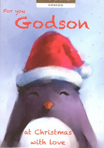 Christmas Card - Godson - A Nice Warm Hat