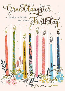The Great British Card Company Granddaughter Birthday Card - Birthday Candles