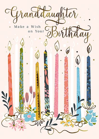 The Great British Card Company Granddaughter Birthday Card - Birthday Candles