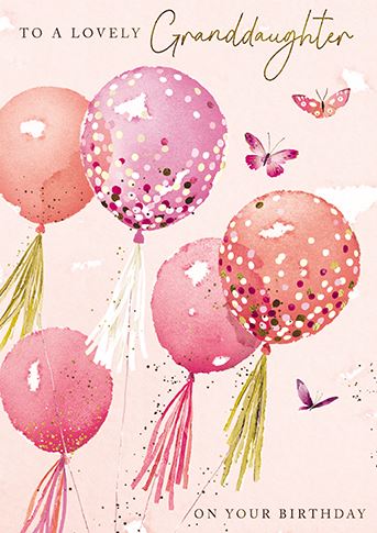 The Great British Card Company Granddaughter Birthday Card - Confetti Balloons With Tassles