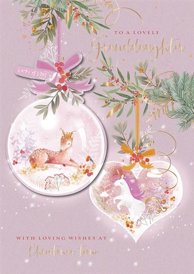 Christmas Card - Granddaughter - Decorative Baubles
