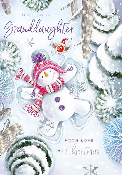 Christmas Card - Granddaughter - Fun In The Snow