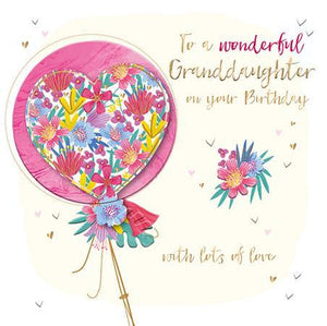 Granddaughter Birthday - Heart Balloon