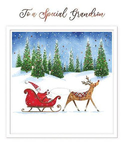 Christmas Card - Grandson - Pulling The Sleigh
