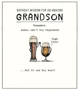 Grandson Birthday - Beer Money Can't Buy Happiness