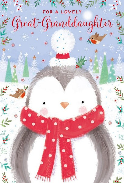 Christmas Card - Great-Granddaughter - Penguin & Friends from Nigel Quiney Publications, English Cards in France