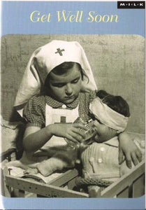 Get Well Soon Card - Girl Nursing Boy