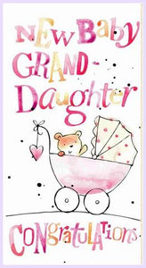 New Baby Card - Baby Granddaughter - Baby Granddaughter Text