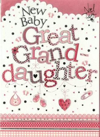 New Baby Card - Baby Great-Granddaughter - Garland