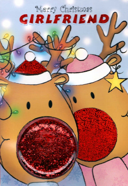 Christmas Card - Girlfriend - Squashy Snowglobe Nose