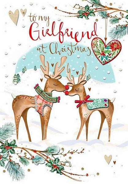 Christmas Card - Girlfriend - Reindeers
