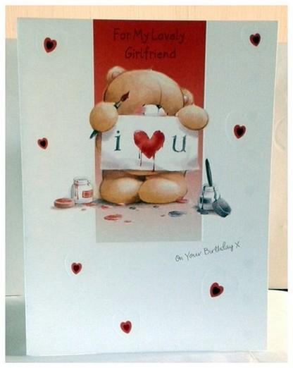 Girlfriend Birthday Card - Lovely Girlfriend