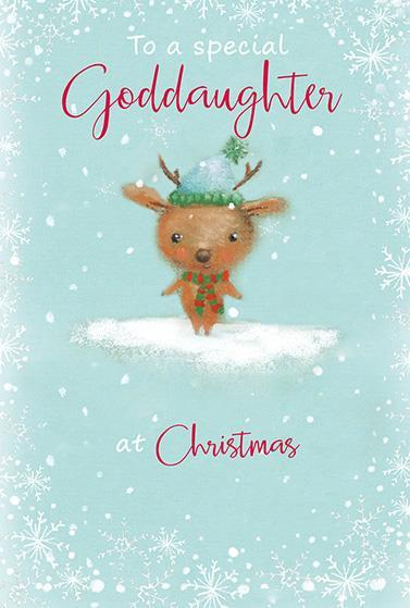 Christmas Card - Goddaughter - Cute Deer